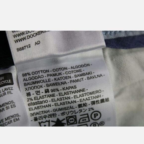 DOCKERS STRAIGHT FIT WASHED KHAKI STRETCH FOR PERFORMANCE 38/32 $58 NWT BLue - Picture 6 of 6